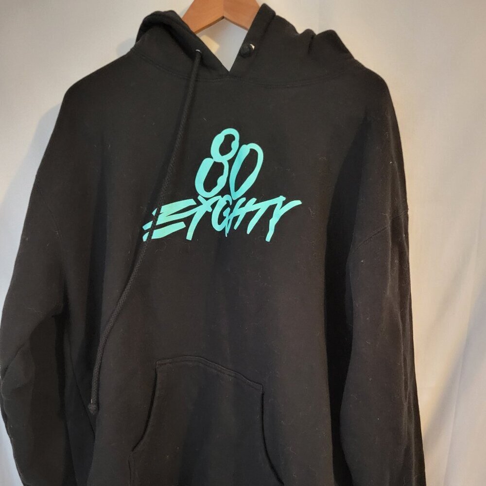 Men's 80Eighty Hoodie Sweatshirt Black XXL 2XL